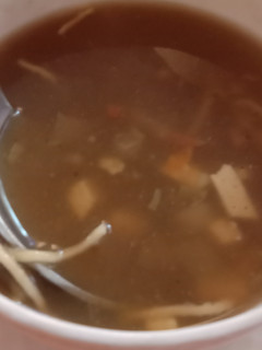 A picture of Hot and sour soup.