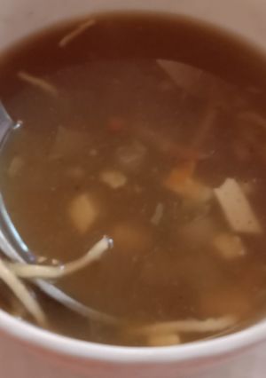 A picture of Hot and sour soup.