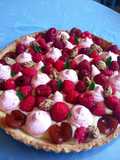 Tarte framboises mirabelles