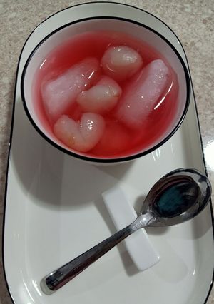 Foto resep Pink Ice Buah Leci Coco Pandan