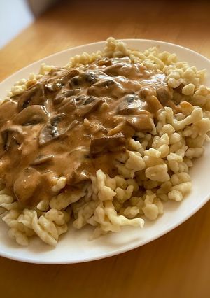 Tejfölös gombapaprikás recept fotója