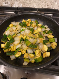 A picture of Sautéed Zucchini and Onions.