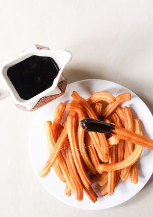 Foto resep Churros with dark chocolate
