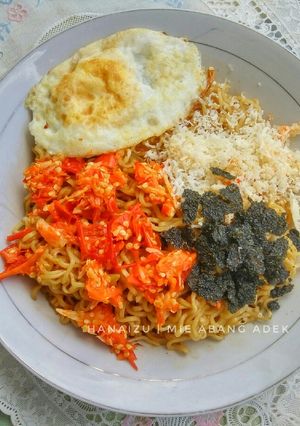 Foto resep Mie Abang Adek Keju+Nori Pedas Sedap (Kreasi Mie Instan)