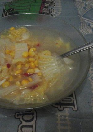 Foto resep sup sayur sawi putih & jagung sederhana