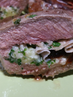 A picture of Stuffed beef tenderloin.