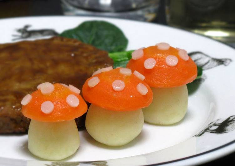 Alice in Wonderland-Style Toadstools with Side Vegetables