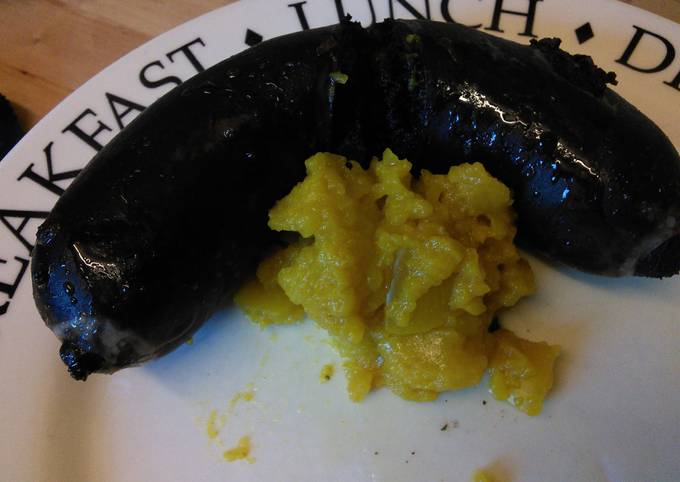 Traditional Bury Black Pudding with piccilli