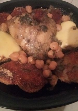 صورة لوصفة طاجين القلوب بالدجاج
