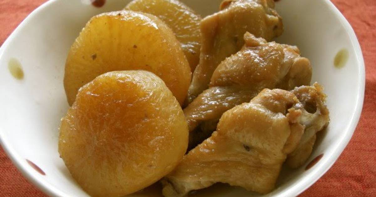 Stewed Daikon and Chicken Drums (in Sukiyaki Sauce) Recipe by cookpad.japan Cookpad