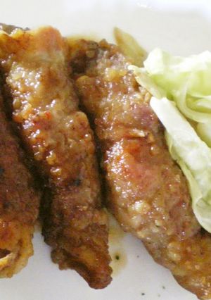 A picture of Rich and Tasty ☆ Pork and Cheese Wraps.