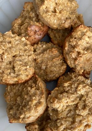 Una foto de Muffins de manzana saludable proteico!