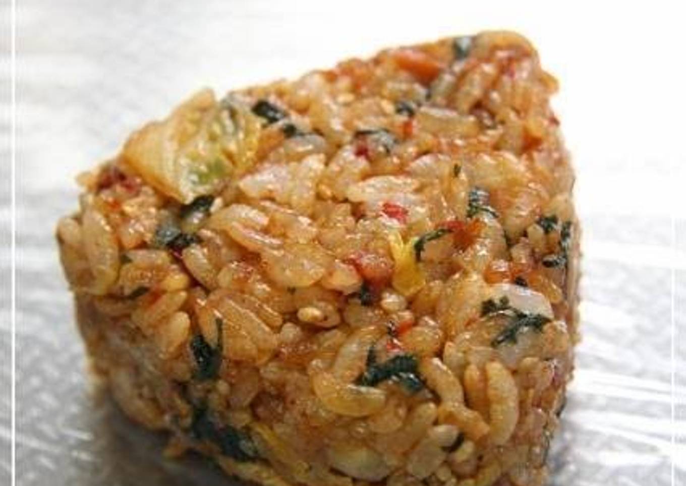 Kimchi Shiso Onigiri (Rice Balls)