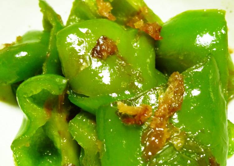 Sweet and Salty Green Pepper Stir-Fry with Bonito Flakes