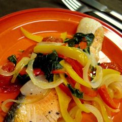 Simple Acquapazza-style Salmon with Basil A picture of Simple Acquapazza-style Salmon with Basil.