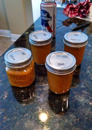 A picture of Kurt's Hot Sauce Batch #1 of 2014.