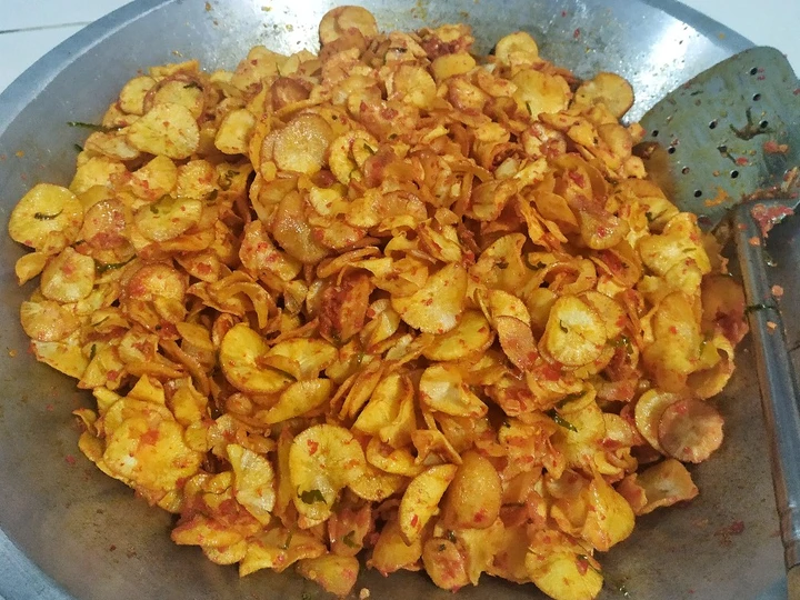 Cara Mudah Menyiapkan Resep Keripik singkong pedas ala kampung yang Bikin Ngiler Anti Ribet, Uenak Banget