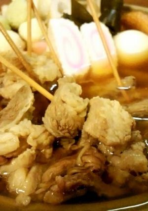 A picture of Meaty Oden (Fish Cake Hotpot) Packed With Homemade Simmered Beef Tendon!.
