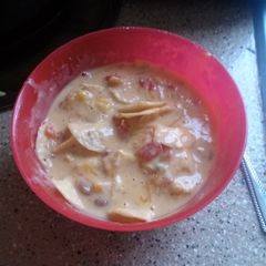 A picture of Chicken tortilla soup.