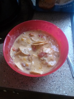 A picture of Chicken tortilla soup.