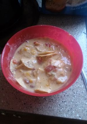 A picture of Chicken tortilla soup.