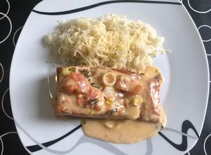 Una foto de Salmón rosado cremoso