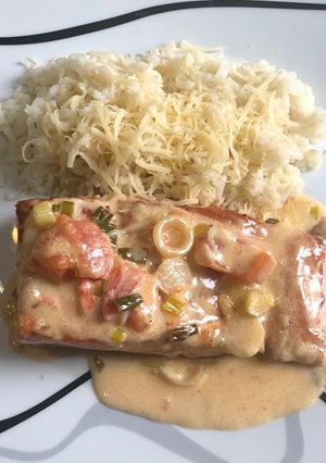 Una foto de Salmón rosado cremoso