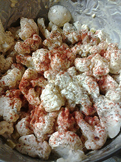 A picture of Memorial Day cauliflower salad.