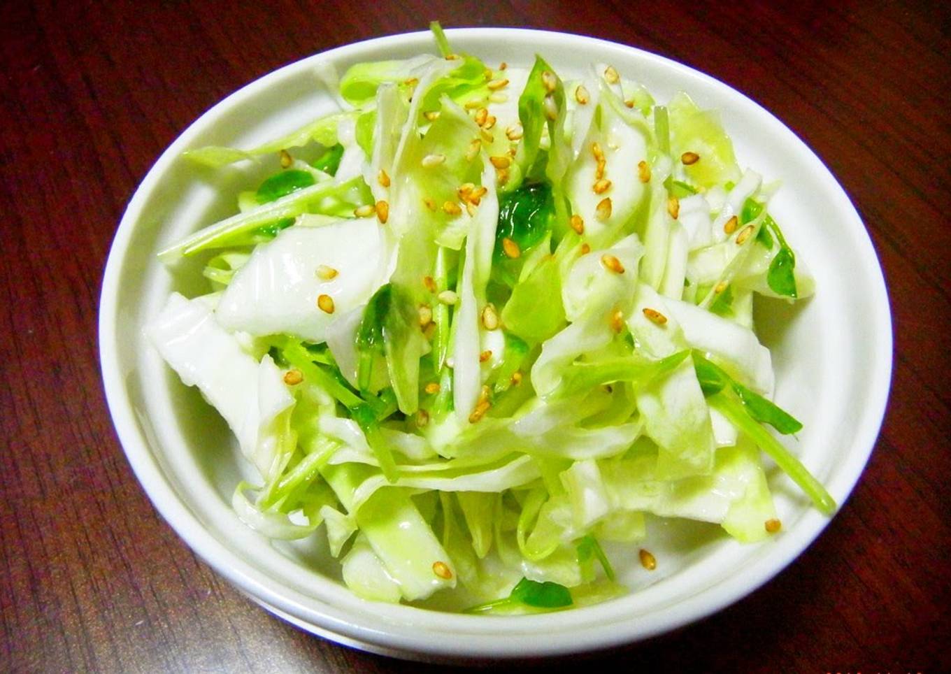 Izakaya Style Shio-koji Salad with Pea Sprouts and Cabbage