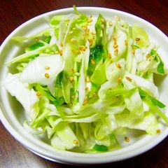 A picture of Izakaya Style Shio-koji Salad with Pea Sprouts and Cabbage.