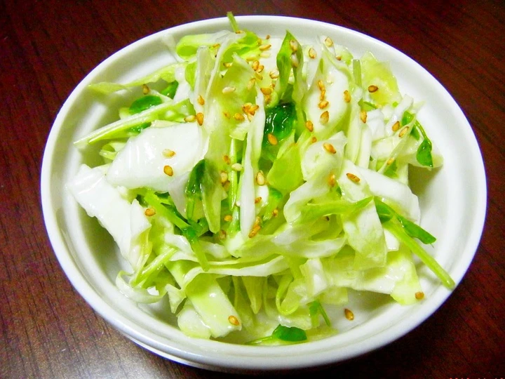 Easy Steps to Make|Recipe} Izakaya Style Shio-koji Salad with Pea Sprouts and Cabbage Anti-Fail