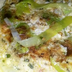 A picture of Sig's Falafel stuffed Leeks Fritata.