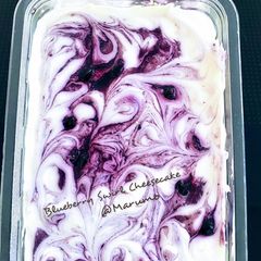 A picture of Blueberry Swirl Cheesecake.