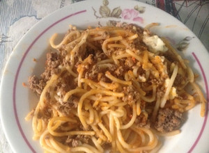 Una foto de Spaghetti con carne molida