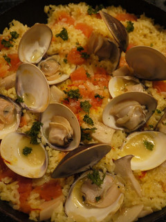 A picture of Surf Clam Paella In a Frying Pan!.