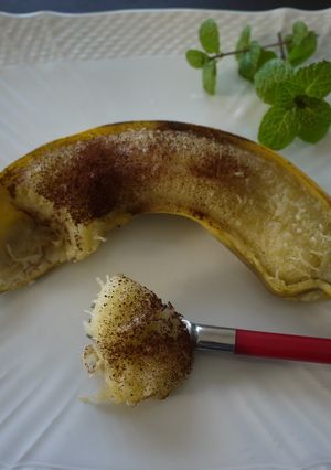 A picture of Microwaved Hot Banana (Great for Colds).