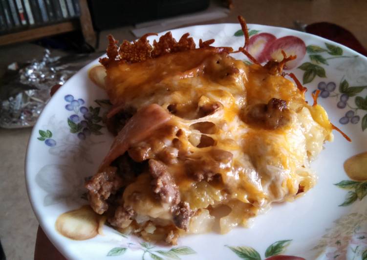 Turkey cheese burger with bacon casserole