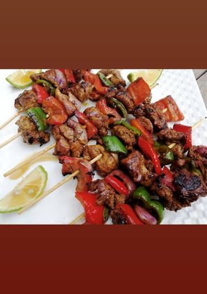 A picture of Grilled chicken skewers.