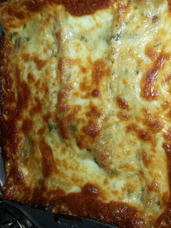A picture of Beef and mushroom Lasagna.