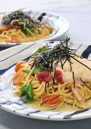 A picture of Silky and Cold Nagaimo and Umeboshi Spaghetti.