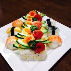 Easy Sushi Cake for Doll's Day A picture of Easy Sushi Cake for Doll's Day.