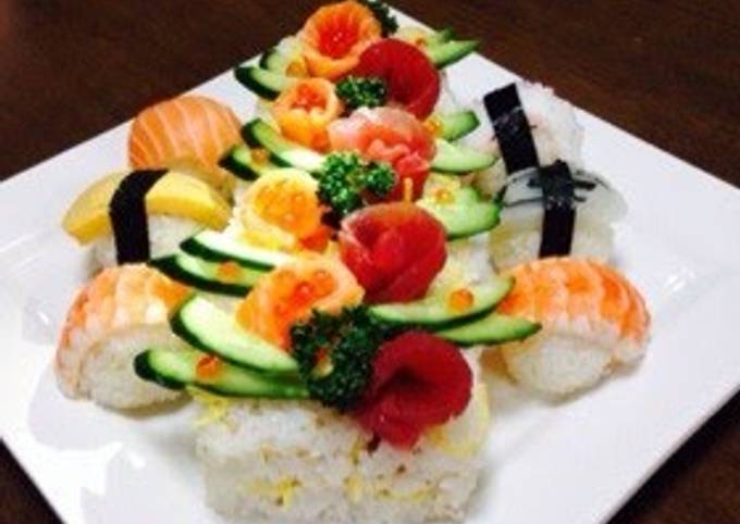 How to Prepare Homemade Easy Sushi Cake for Doll&#39;s Day