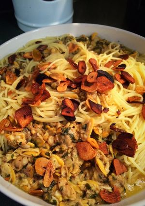 A picture of Clams and Spaghetti.