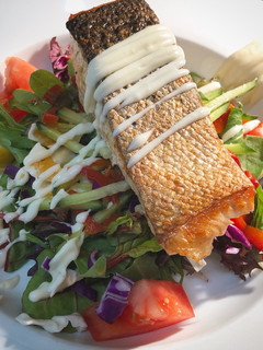A picture of Crispy Salmon salad.