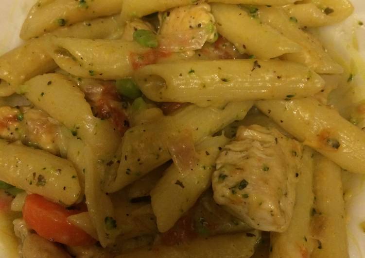 Steps to Make Perfect Chicken Creamy Penne Dinner