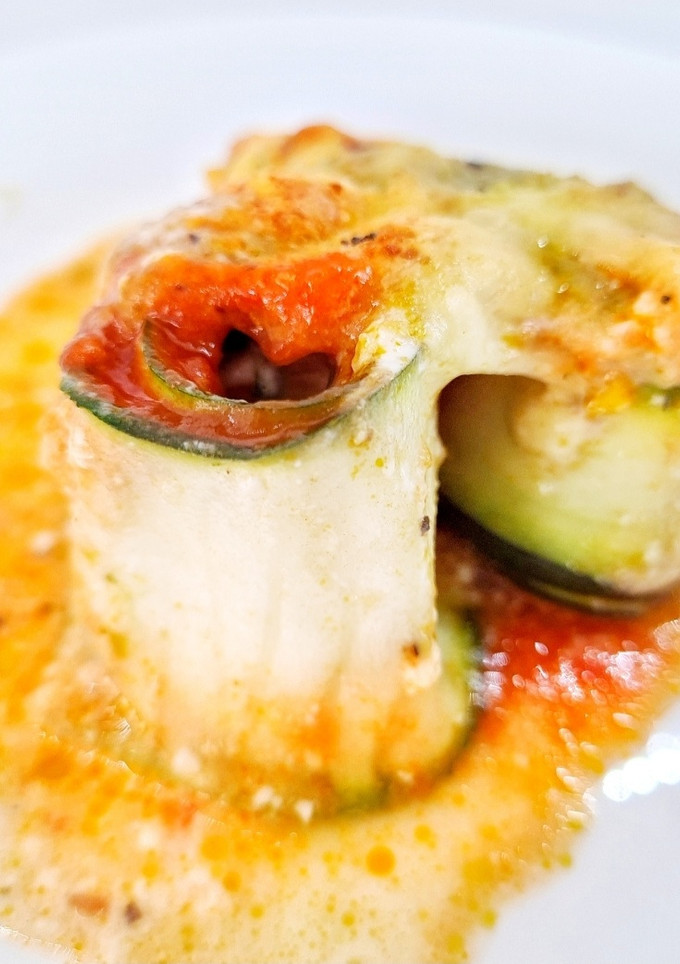 Una foto de Canelones de calabacín