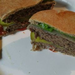 A picture of Pita Bread Cheeseburger.