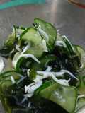 Time-Saving Cucumber, Wakame Seaweed and Shirasu Vinegar Toss
