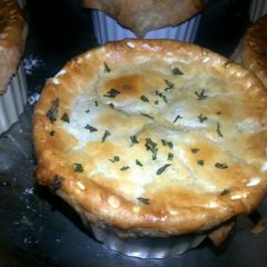 A picture of mini chicken pot pies.