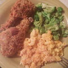 A picture of Oven fried chicken.